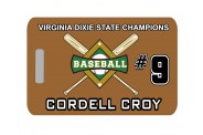 Baseball Bag Tag - Design 3 - Crossed Bats