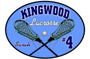 Lacrosse Magnet  - Design 6 - Oval - Crossed Sticks