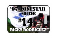 Soccer Bag Tag - Design 2 - Soccer Background