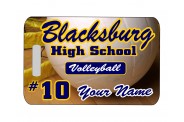 Volleyball Bag Tag - Design 2 - Full Color - Rectangle